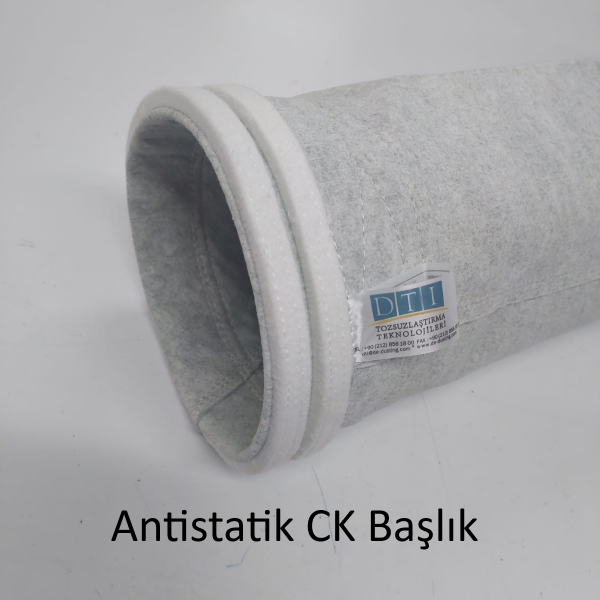 Keçe Filtre Torbası: Kumaş Cinsi: POLYESTER ANTİSTATİK HARMAN 500 gr/m2 Yüzey işleme: STANDART